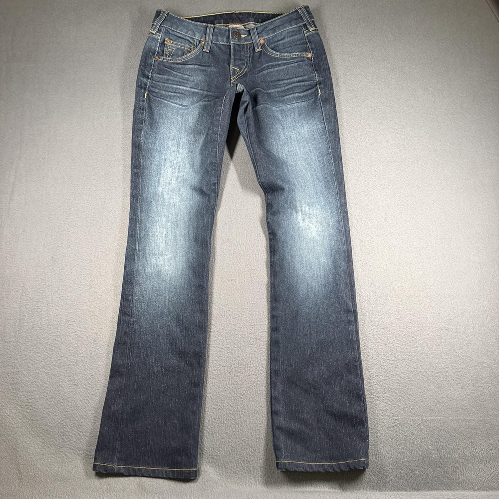 True Religion Bobby Jeans Womens 26 Blue Medium Wash Low Rise Straight Stretch